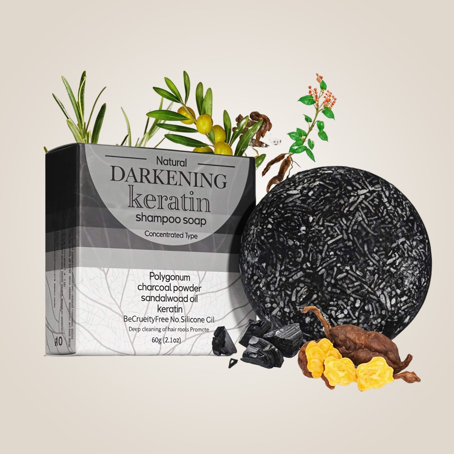 Natural Solid Shampoo Bar Formula - Fast and Dense Hair Growth