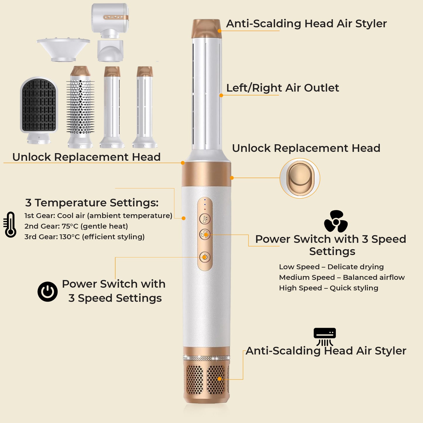 7 in 1 Airwrap - Hairstyler For Multi-Styles